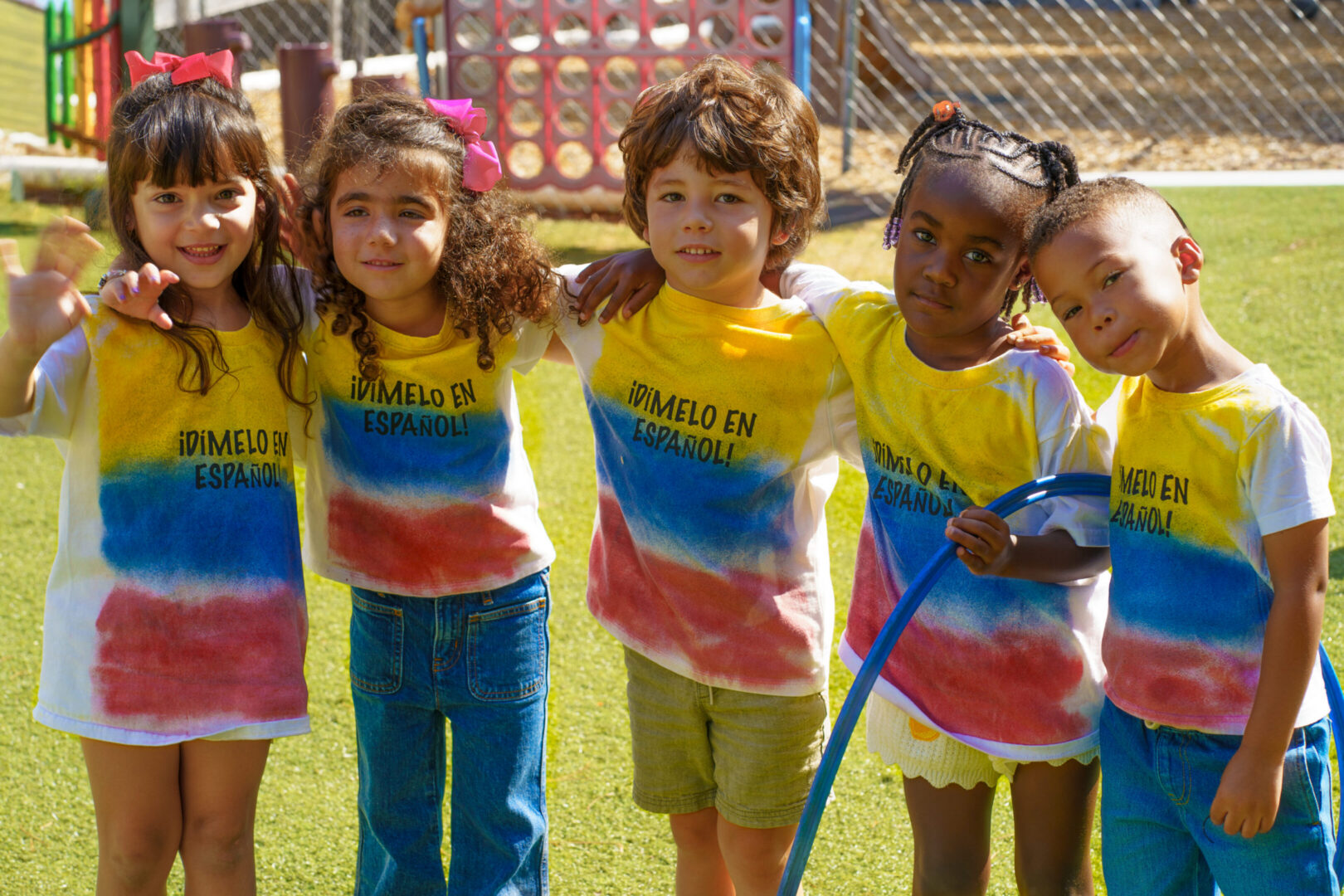 Children smiling at the playground