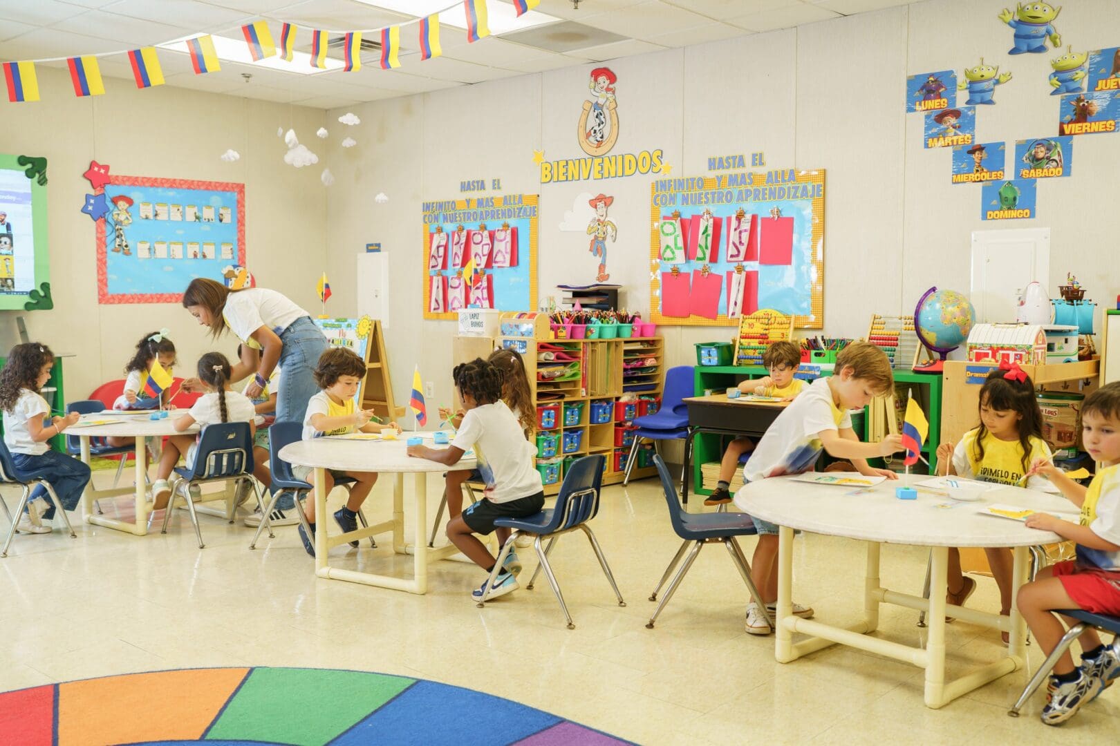 Children participating in a creative classroom activity.