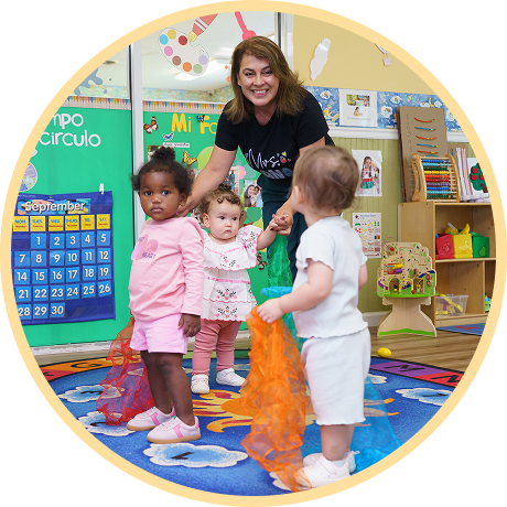 Group of toddlers with an instructor